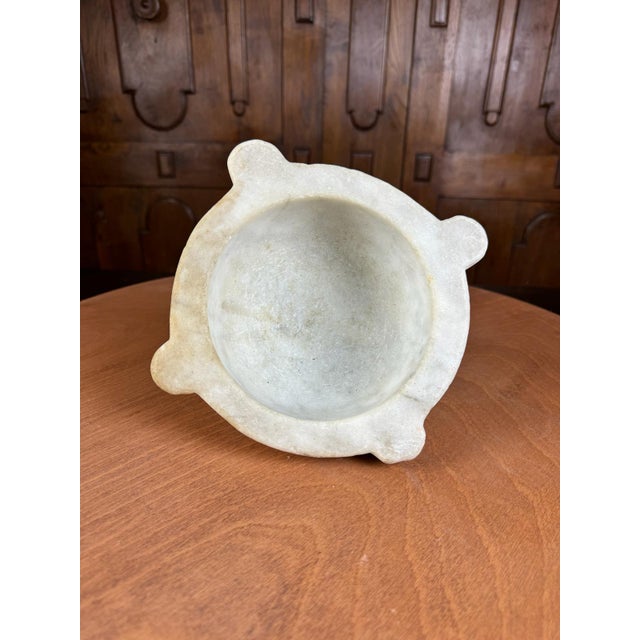 Antique French Marble Mortar Pot – Culinary or Apothecary Decor For Sale - Image 9 of 12
