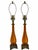 1960s Vintage Mid-Century Modern Amber Murano Style Swirl Glass Table Lamps - a Pair For Sale - Image 5 of 8