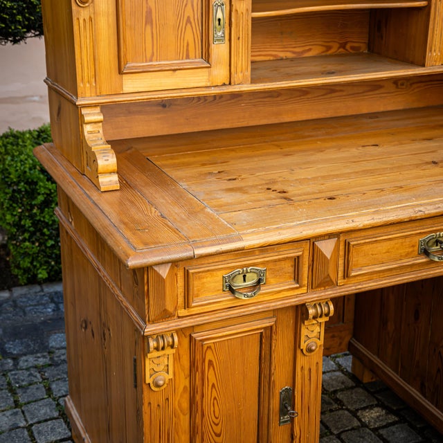 Gründerzeit Writing Desk with Upper Shelves, Late 19th Century For Sale - Image 6 of 9