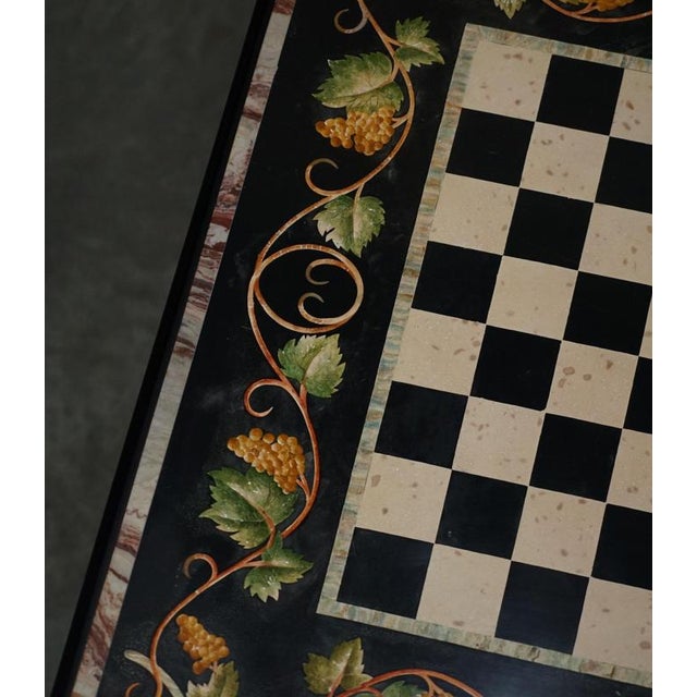 Large Antique Pietra Dura Marble Inlaid Chessboard Table with Cherrywood Base, 1880 For Sale - Image 12 of 18