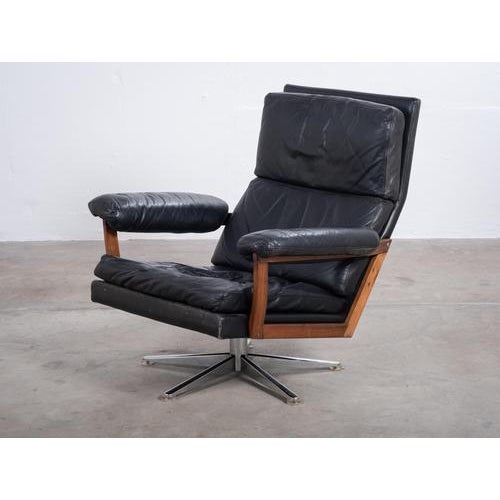 Swivel Armchair attributed to André Vandenbeuck for Strässle, 1960s For Sale - Image 3 of 12