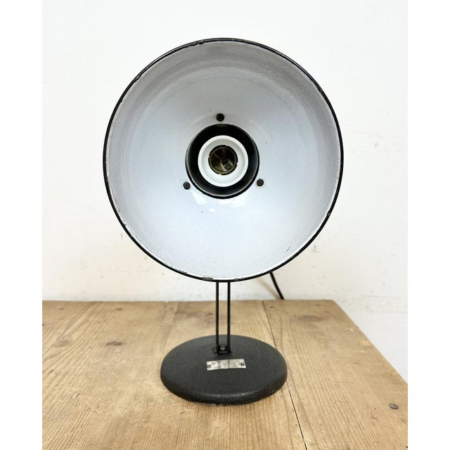 Vintage Black Enamel Table Lamp, 1950s For Sale - Image 10 of 18