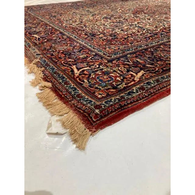 Textile 1950s Persian Kashan Rug, 4'5"x 6'9" For Sale - Image 7 of 8