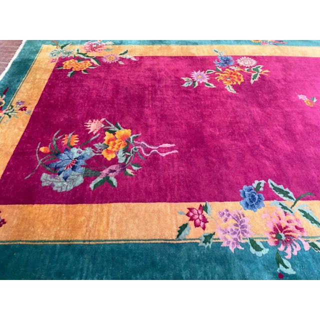 Early 20th Century Antique Art Deco Chinese Rug 6' X 8'8" For Sale - Image 5 of 12
