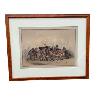 Late 19th Century "Buffalo Dance" (Plate 8) From the North American Indian Portfolio by Artist George Catlin For Sale