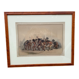 Late 19th Century "Buffalo Dance" (Plate 8) From the North American Indian Portfolio by Artist George Catlin
