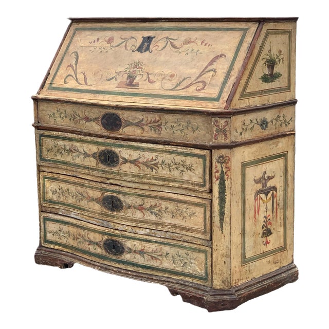 18th Century Italian Painted Secretary Desk For Sale