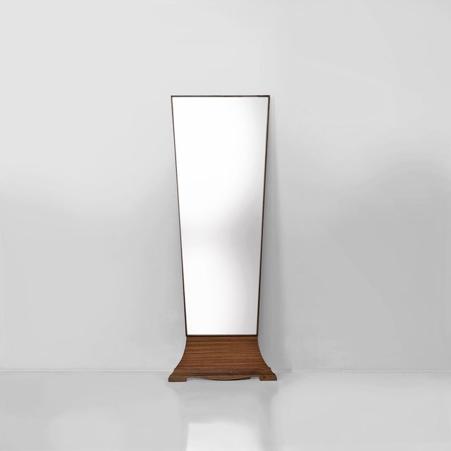 Mid-Century Modern Italian Floor-Standing Mirror with Wooden Frame, 1960s For Sale - Image 12 of 12