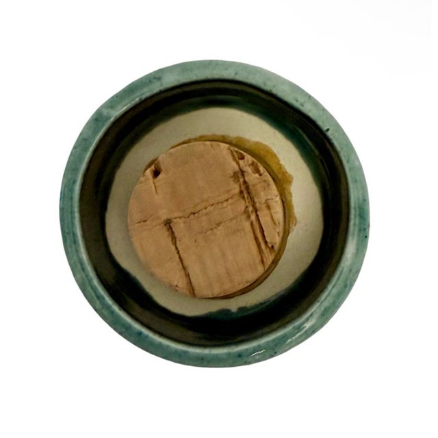 Stone Vintage Mexican Aztec Sun Stone Decanter Bottle Green Glaze Rare (E-6). For Sale - Image 7 of 10