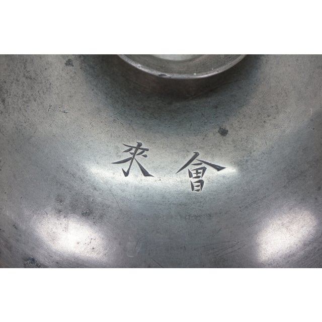 Early 20th Century Antique 3 Piece Chinese Pewter Hot Pot Food Warmer Rice Server For Sale - Image 5 of 15