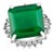 7.78 Carat Natural Square Emerald & 0.45 Ct Diamond Ring in Platinum, Size 4.5 For Sale