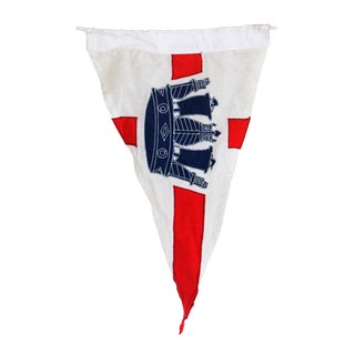 Embroidered Crown Pennant For Sale