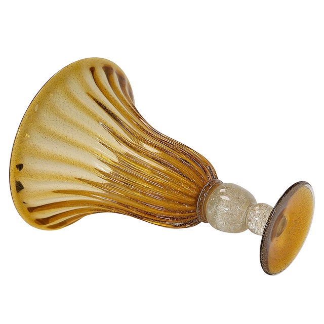 Italian Handmade Amber Murano Glass Vase, 2000 For Sale - Image 6 of 7