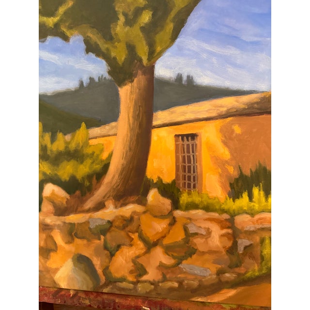 This was painted from a place I visited many times in Tuscany. A hilltop village, Montestigliano, which is an agritourismo...