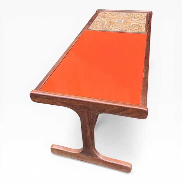 Brown Mid-Century Orange Acrylic Glass Coffee Table from G-Plan, 1960s For Sale - Image 8 of 9