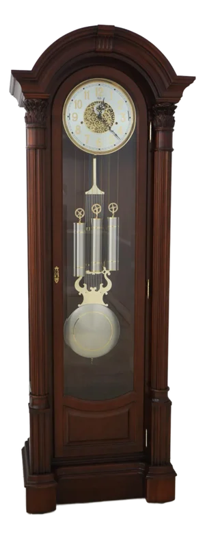 Sligh Dome Top Empire Cherry Grandfather Clock