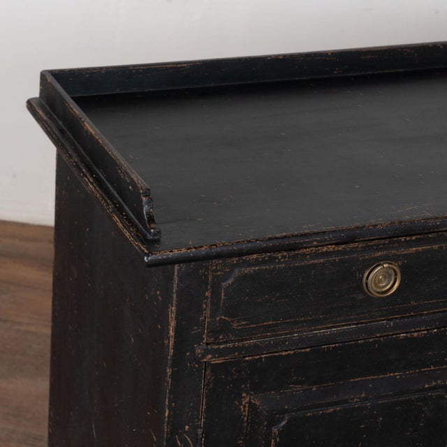 19th Century Swedish Black Painted Pine Sideboard Buffet For Sale - Image 6 of 14