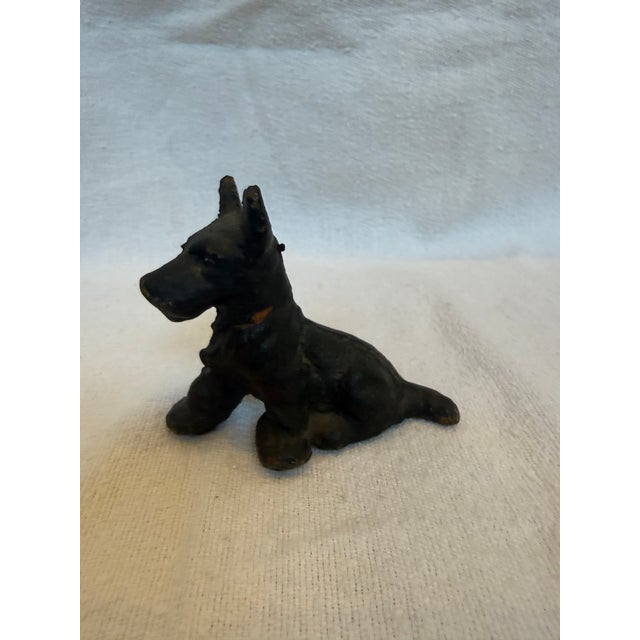 Hubley Manufacturing Company 1920s Cast Iron Terrier Hubley With Faded Red Collar For Sale - Image 4 of 12