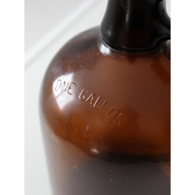 Vintage Mid-Century One-Gallon Amber Glass Jug For Sale - Image 11 of 16