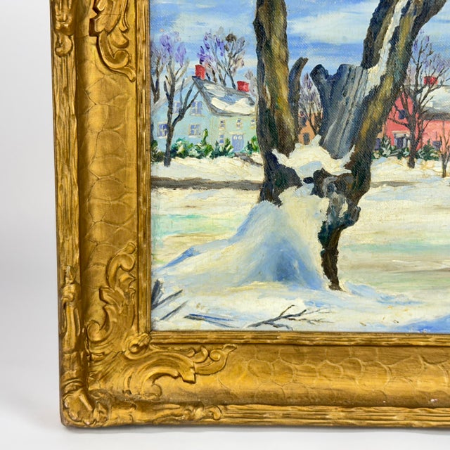 Impressionist Millie Housel (1887-1970) New Hope Pa Oil Painting "A Home in Bucks County", Gilt Frame For Sale - Image 3 of 7