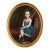 Large Antique Oval Oil Portrait of a Seated Young Girl | Gilt Frame | Late 20th Century For Sale