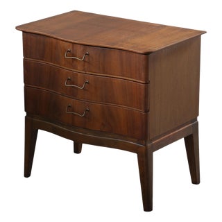 Vintage Walnut Bedside Table in the style of Ole Wanscher, Denmark, 1950s For Sale
