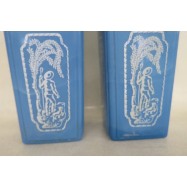 Glass Jim Beam Bar Liquor Decanter Bottle Blue Decanter With Stoper a Pair 4445b For Sale - Image 7 of 12