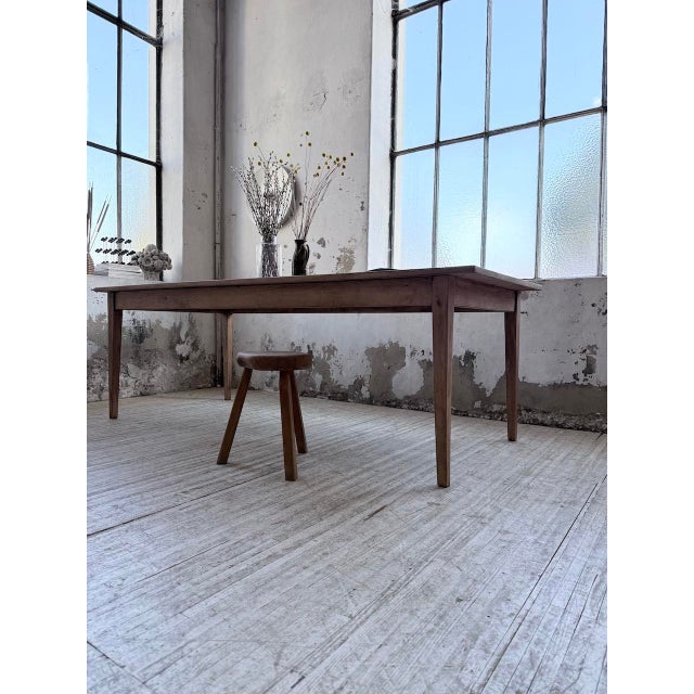 Brown Vintage Farm Table in Cherry Wood, 1970s For Sale - Image 8 of 18