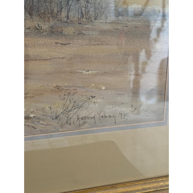 Antique 1891 Harvey Otis Young Watercolor Painting, 30"x41" Framed Colorado Western Landscape, Signed 19th Century Fine Art, From Art Works For Sale In Denver - Image 6 of 11