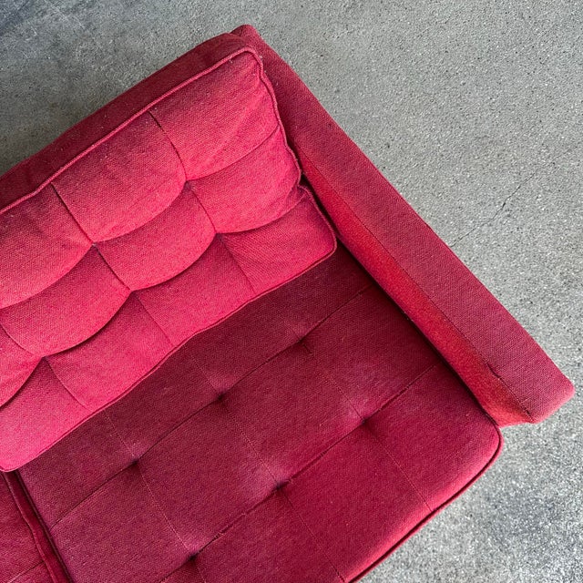 Mid-Century Modern Mid Century Modern Florence Knoll Relaxed Chrome Base 3 Seater Sofa For Sale - Image 3 of 12