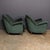 Vintage Italian Green Fabric Armchairs and Ottomans, 1950, Set of 4 For Sale - Image 6 of 18