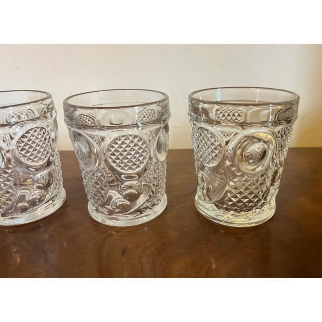 Glass Antique 19th Century Horn of Plenty Eapg Boston & Sandwich Whiskey Flint Glasses Circa 1870 - a Set of 4 For Sale - Image 7 of 13