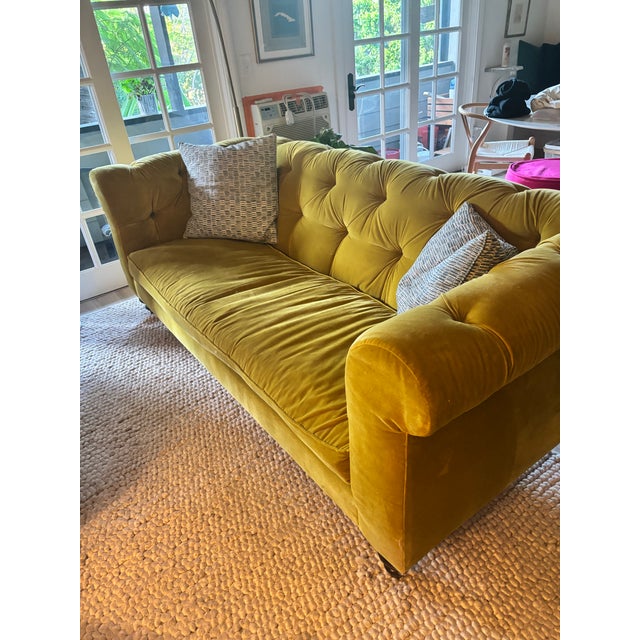 Dexter 92" Tufted Chesterfield Sofa, Velvet For Sale - Image 9 of 11