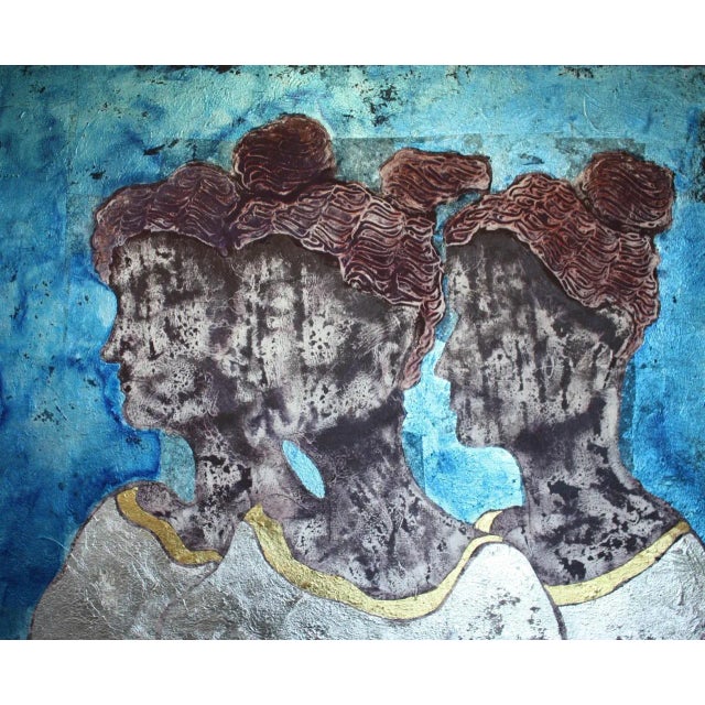 2010s Sax Berlin The Woman Of Wisdom For Peaceful Solutions: Contemporary mixed media painting 2018 For Sale - Image 5 of 5