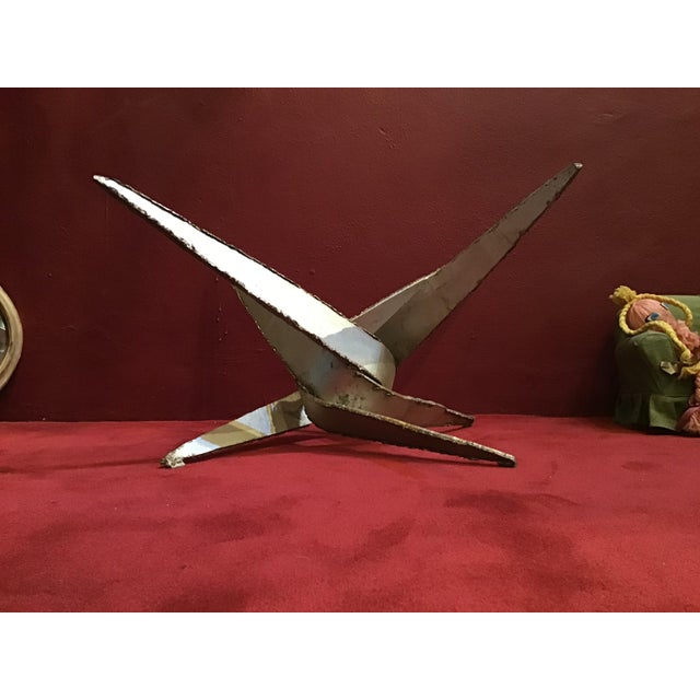 1960s Silas Seandel Style Brutalist Iron Silver Coffee Table Base For Sale In Miami - Image 6 of 10