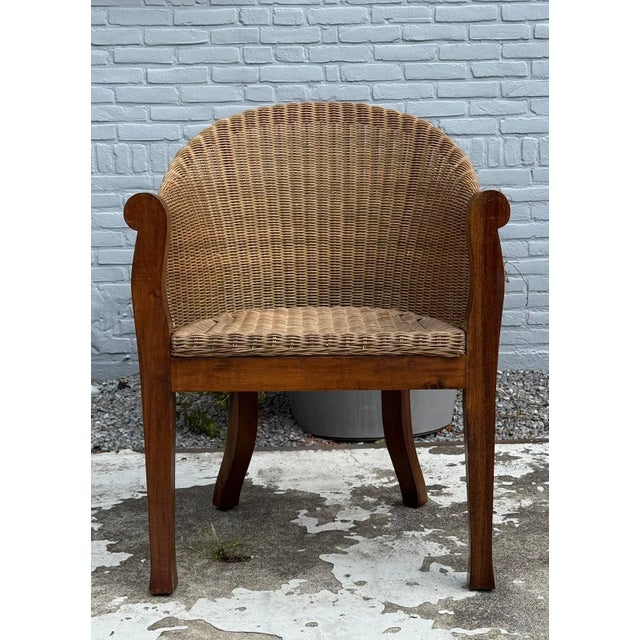 1950s Vintage Wicker Armchair, 1950s For Sale - Image 5 of 14