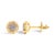 Contemporary 14K Yellow Gold Plated .925 Sterling Silver 1.0 Cttw Round Brilliant Cut Diamond Solitaire Milgrain Stud Earrings (K-L Color, I2-I3 Clarity) For Sale - Image 3 of 6