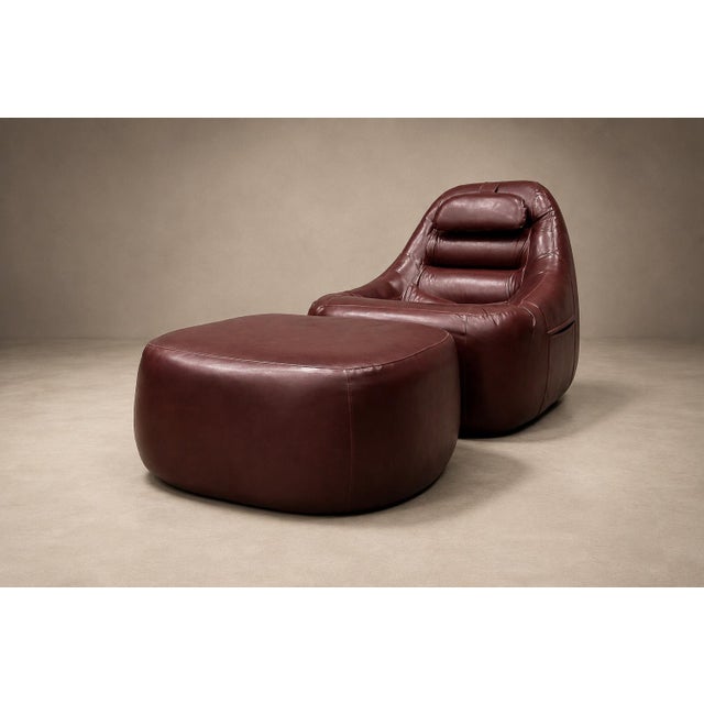 Mp-113 Lounge Chair With Ottoman in Original Faux Leather by Percival Lafer, Brasil, 1970s For Sale - Image 16 of 18