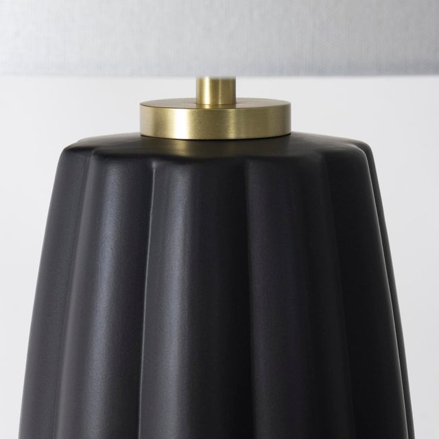 Contemporary Crocus Ceramic Table Lamp, Black For Sale - Image 3 of 5