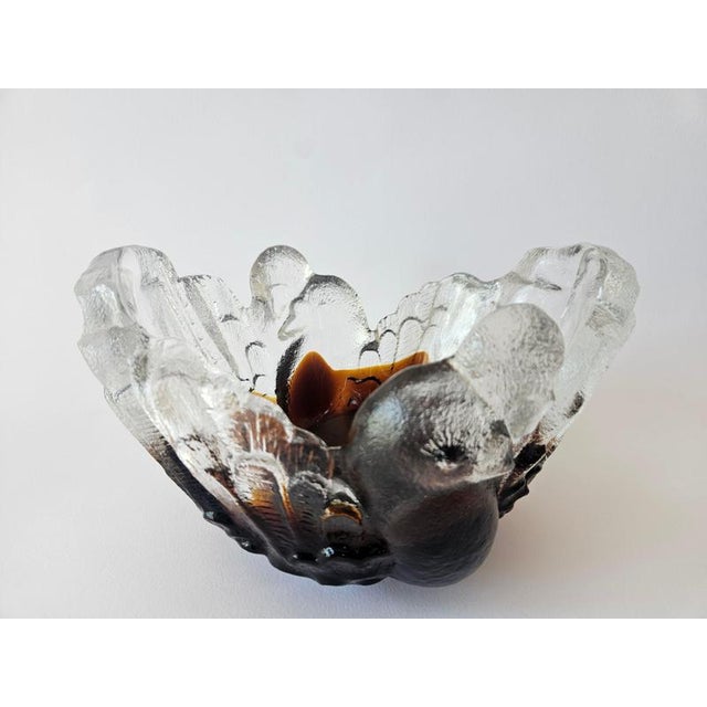 Glass Mid-Century Glass Bowl by Pertti Santalahti for Humppila, Finland, 1960s For Sale - Image 7 of 16