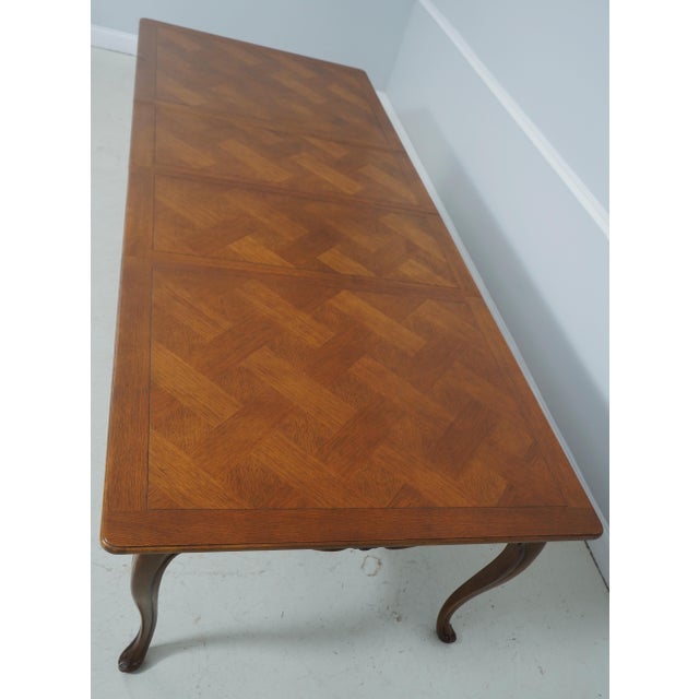 Baker French Louis XV Oak Parquetry Extension Dining Table For Sale - Image 16 of 18