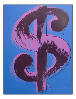 Sunday B. Morning after Andy Warhol, Dollar Blue, Silkscreen Print, Framed