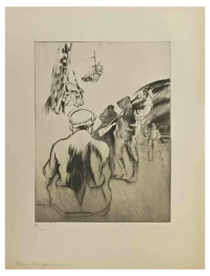 Anselmo Bucci, Dans la Poudrière, 1917, Etching and Drypoint