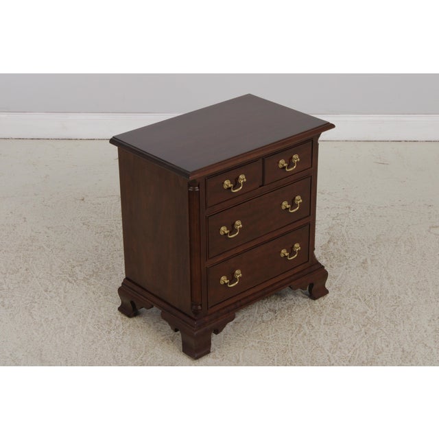 Traditional Pair of Stickley Cherry 3 Drawer Nightstands For Sale - Image 3 of 14