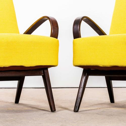 1950s Vintage Lounge Chair in Mustard by Jaroslav Smidek, 1950s For Sale - Image 5 of 9