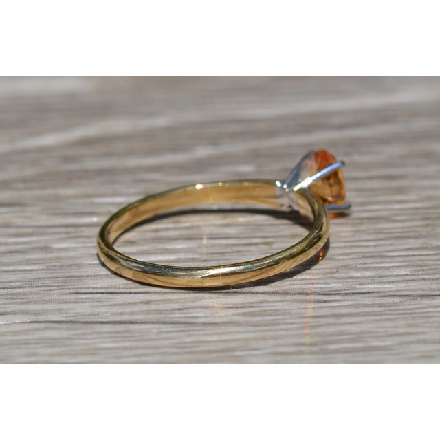 The Azucena: Ladies Engagement Style Ring set with 0.62 CT Mandarine Garnet For Sale - Image 4 of 9