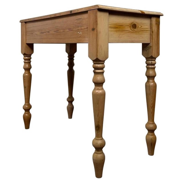 Wood 20th Century Vintage Pine Writing Desk For Sale - Image 7 of 12