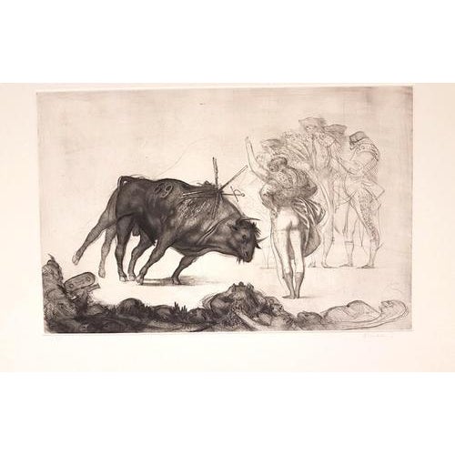 Image dimensions: 32 x 50 cm. Etching, wide margins, hand-numbered and hand-signed with pencil on lower-right margin....