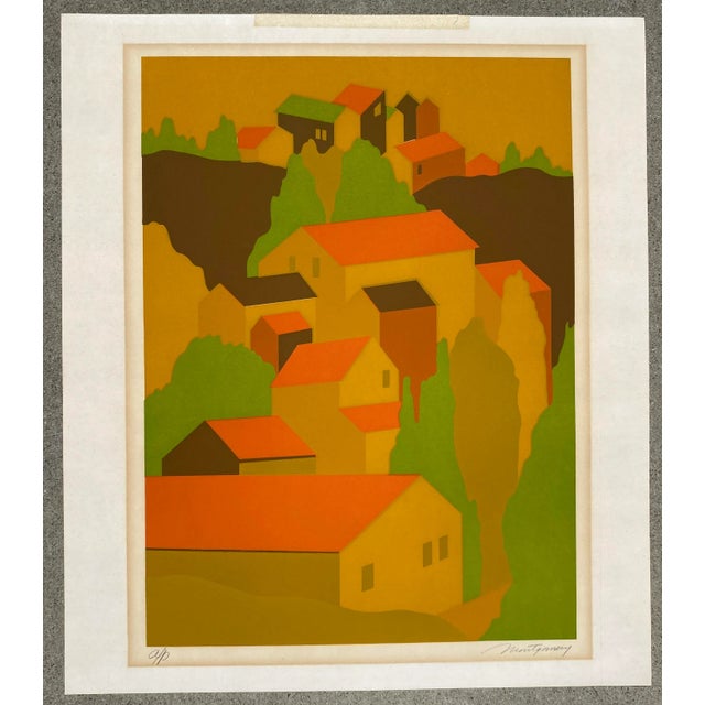 1970s Bob Montgomery (Chicago/California) serigraph in colors. Pencil signed and noted as artist's proof.