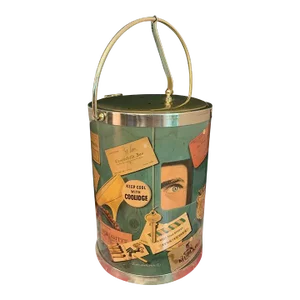 1960s Stevan Dohanos Fbi Agent Collage Hinged Lid Ice Bucket